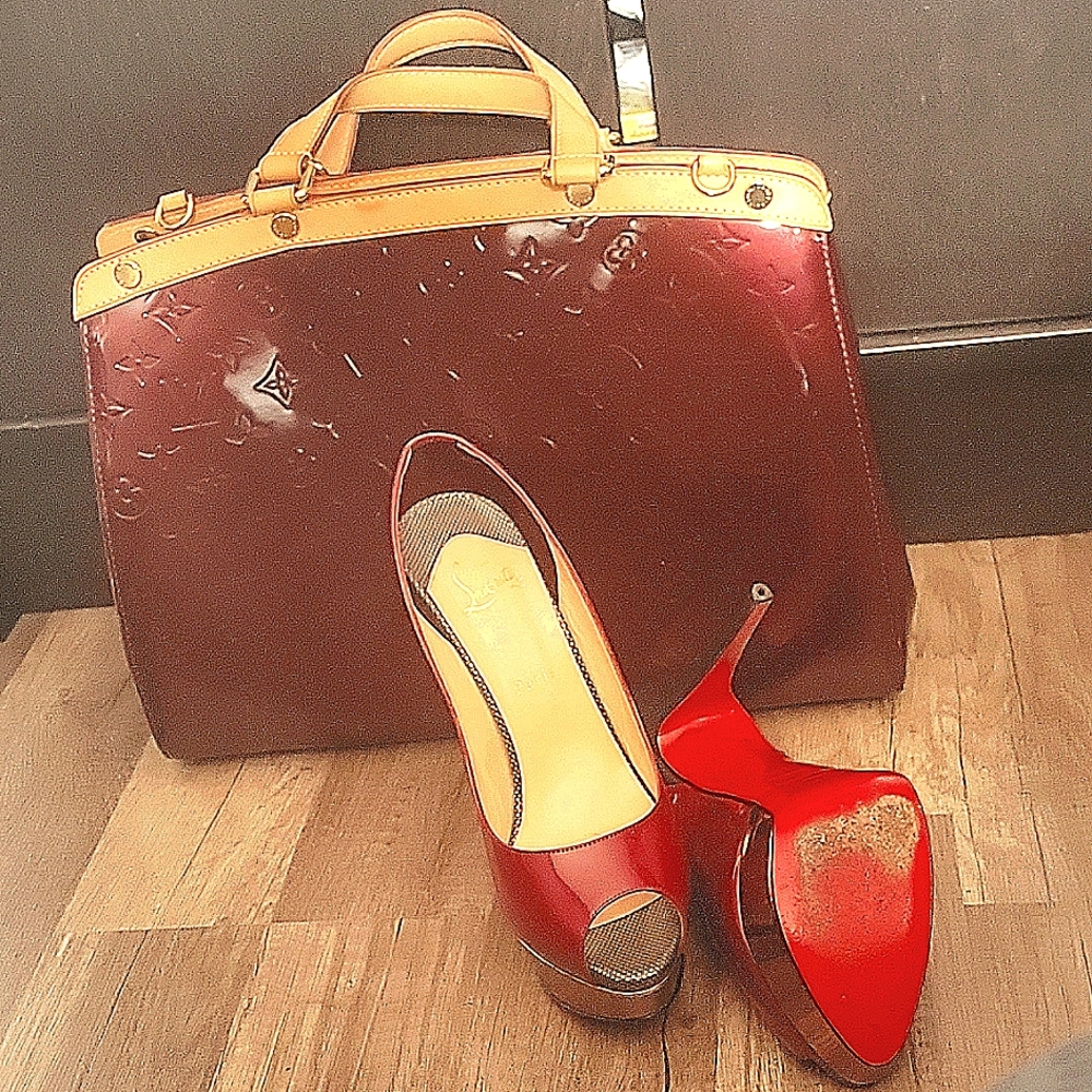 LV patent leather bag